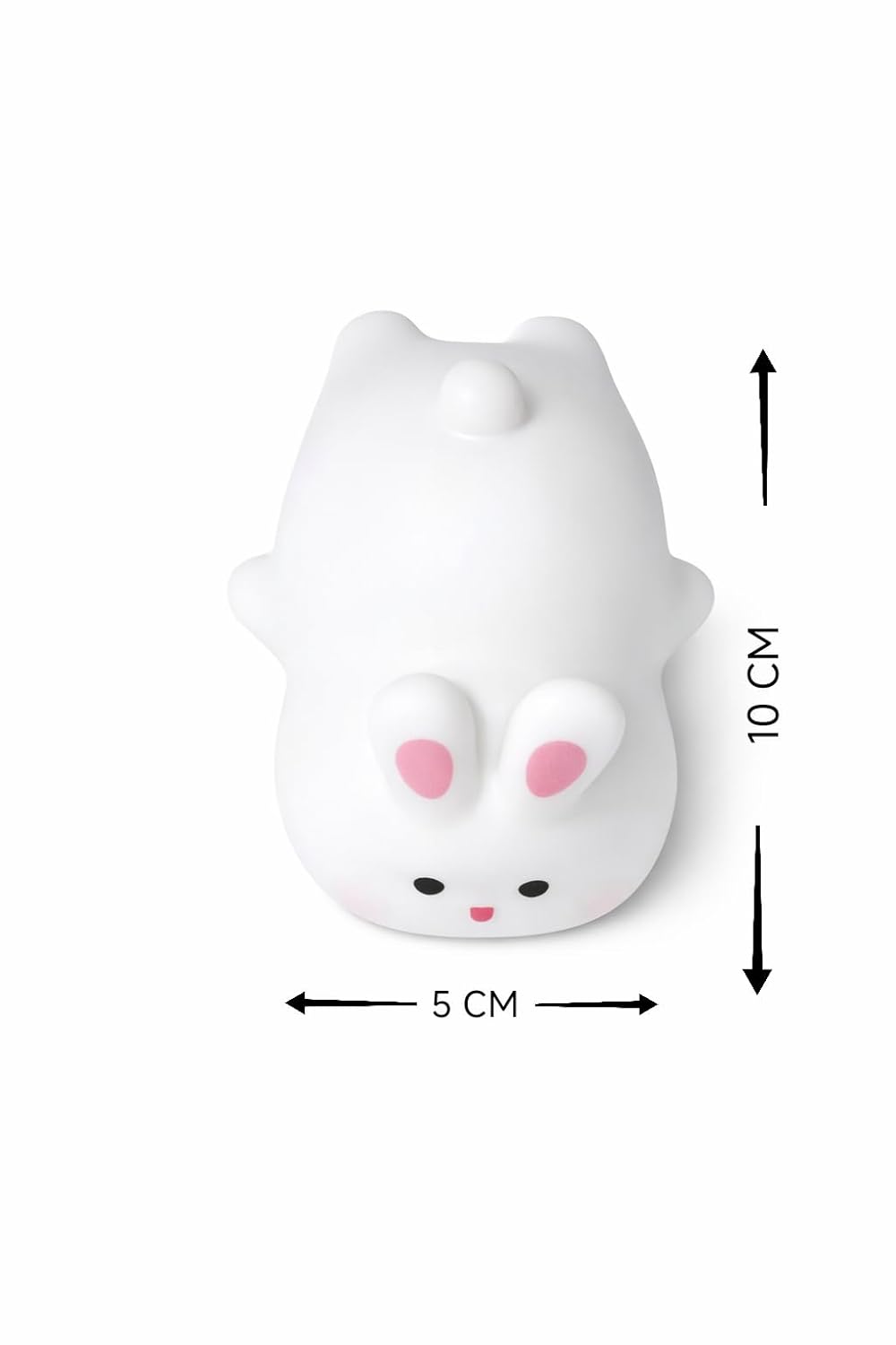 Mini Bunny Rabbit Toy and Mini Panda Toy with LED Light | Cute White Soft Plastic Collectible | Battery Operated Cartoon Decor for Car Dashboard, Desk & Kids Room