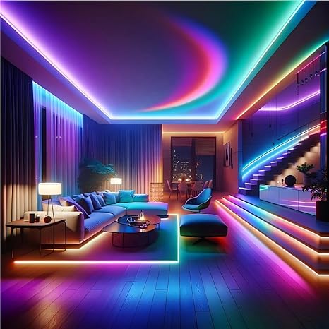 5 Meter Smart RGB Neon LED Strip Lights with App & Remote | Music Sync Rope Light for Room, Gaming, Party, Diwali & Home Decoration