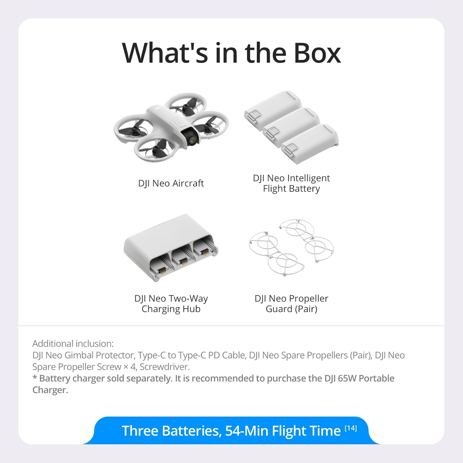 DJI Neo Three-Battery Combo, Mini Drone with 4K UHD Camera for Adults, 135g Self Flying Drone that Follows You, Palm Takeoff, Subject Tracking, QuickShots, Stabilized Video (Controller-Free) Visit the DJI Store