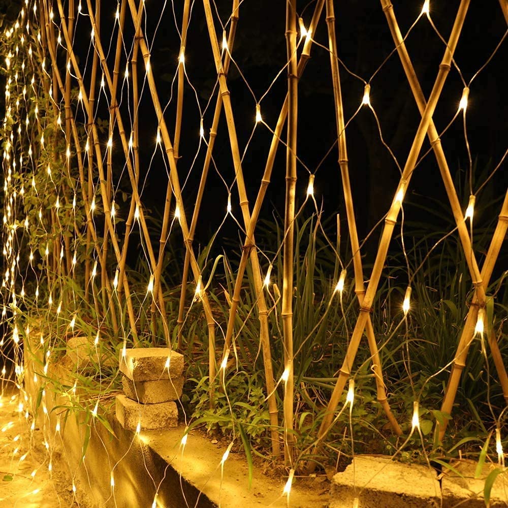 Led Net Mesh String Lights - Diwali Lights, Led Lights For Home Decoration 9.8Ft X 6.6Ft 192 Leds 8 Modes (3X2M Warm-White)(Pvc)