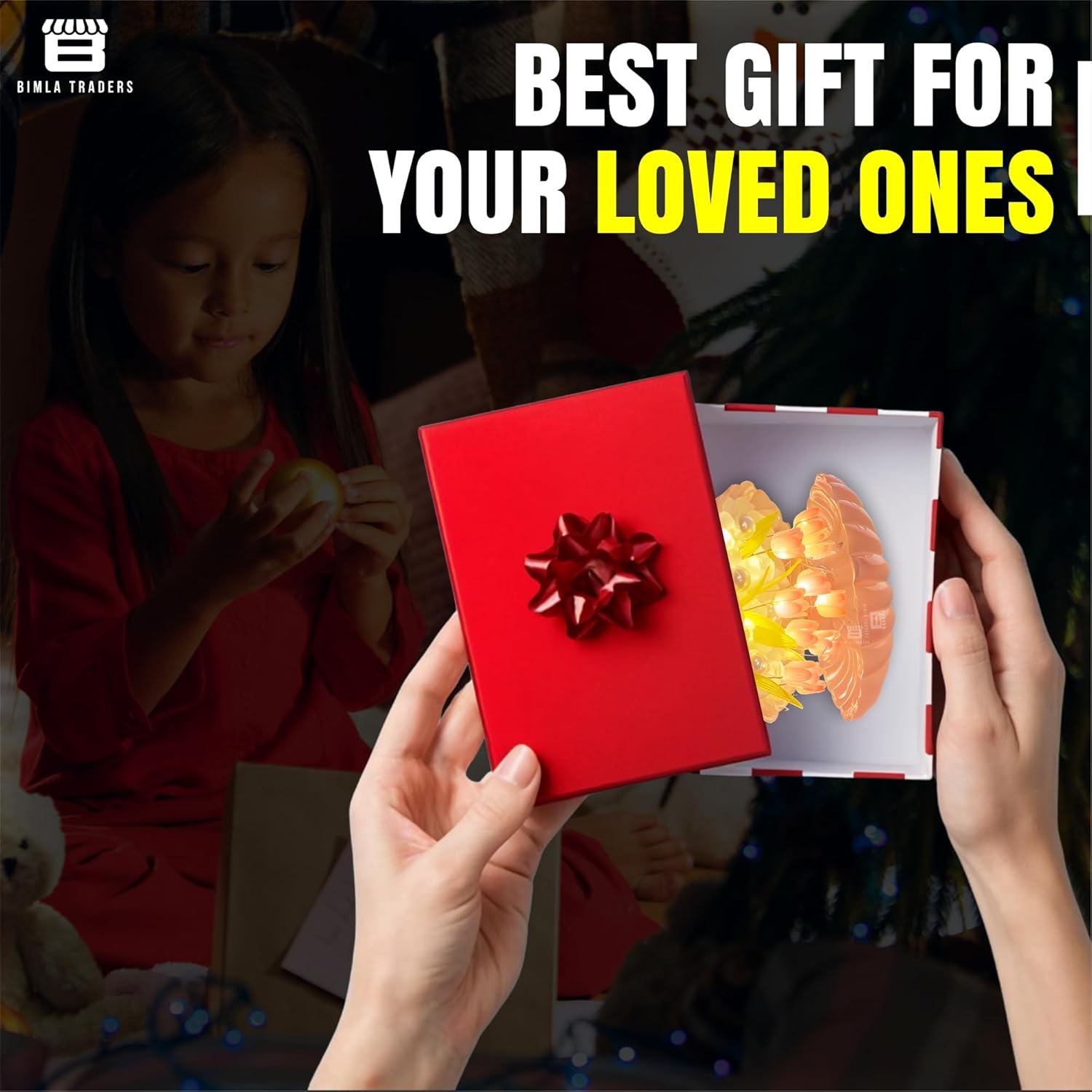 Shell Tulip Night Light Decorative Nights Lamp, DIY Tulips Flower Table Lamp Gift for Women, Girl, Soft Pink Glow, Home Decor (Shell Tulip)